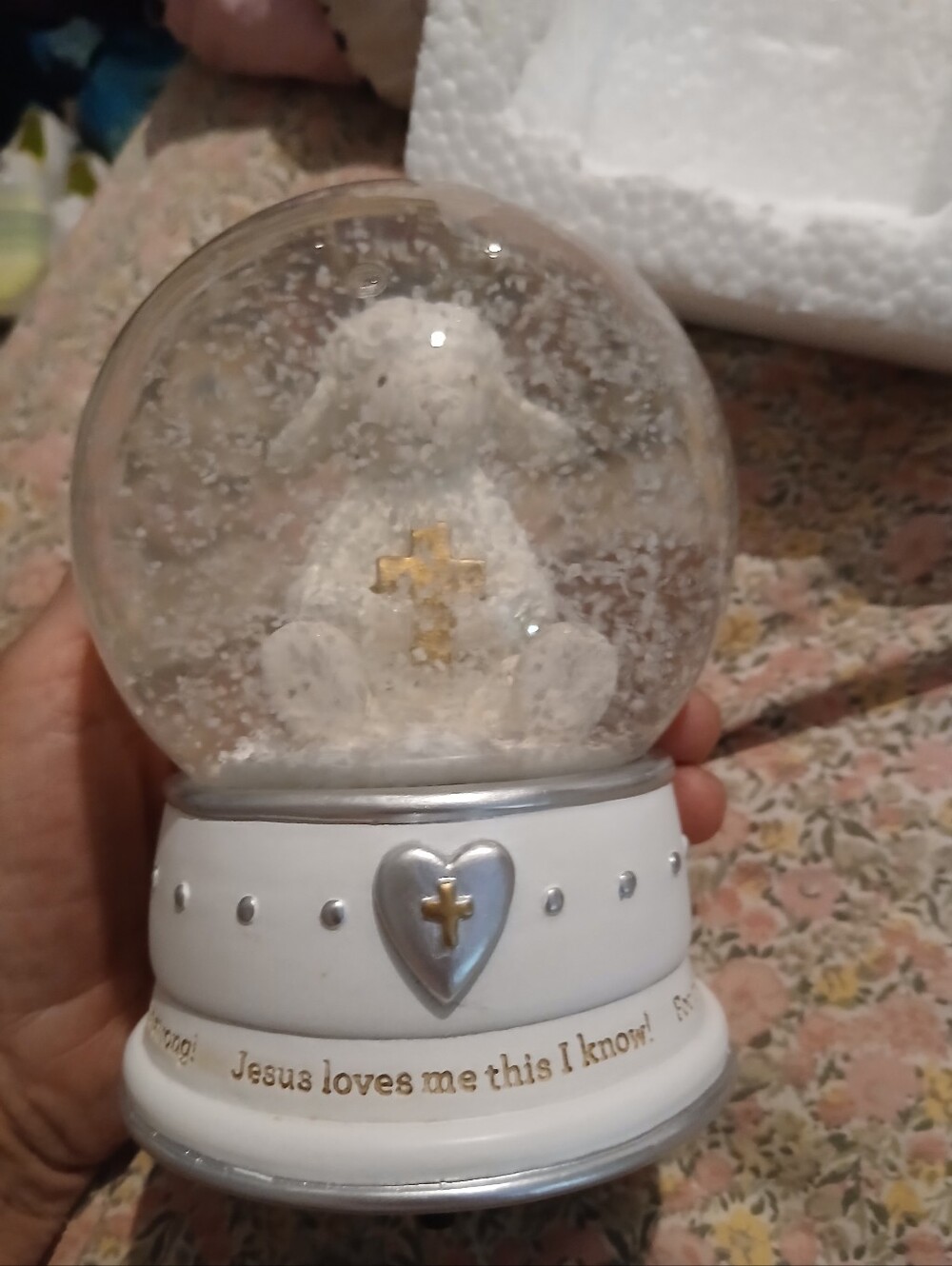 Jesus Loves Me musical water globe